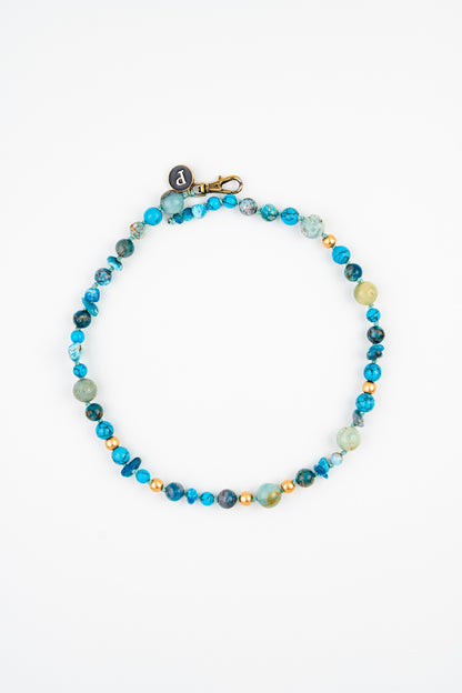 WEB54 Dog Collar Semi-Precious Stones