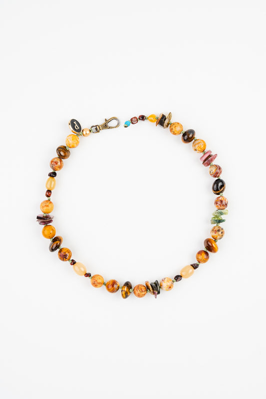 WEB55 Dog Collar Semi-Precious Stones