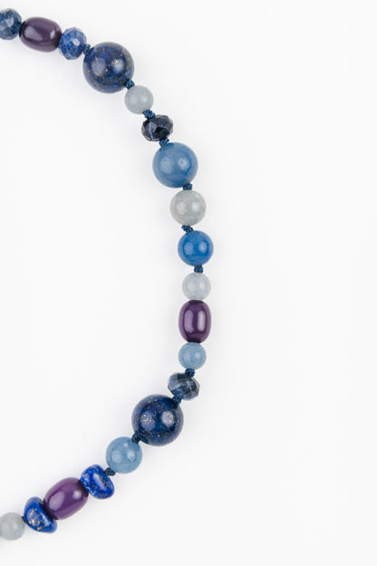WEB63 Dog Collar Semi-Precious Stones