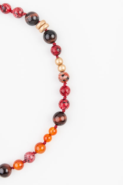 WEB61 Dog Collar Semi-Precious Stones