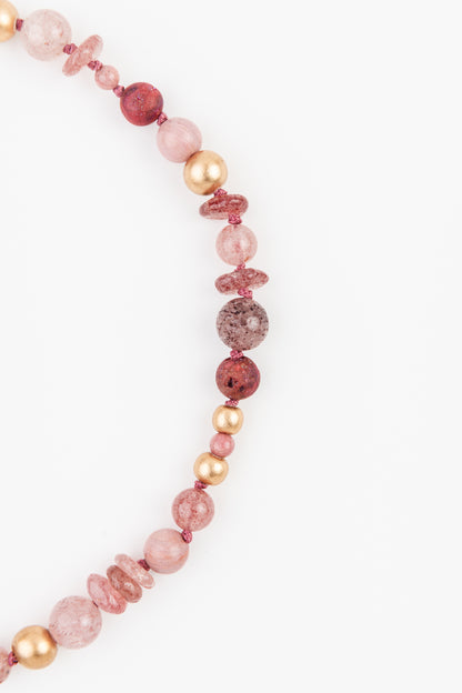 WEB59 Dog Collar Semi-Precious Stones